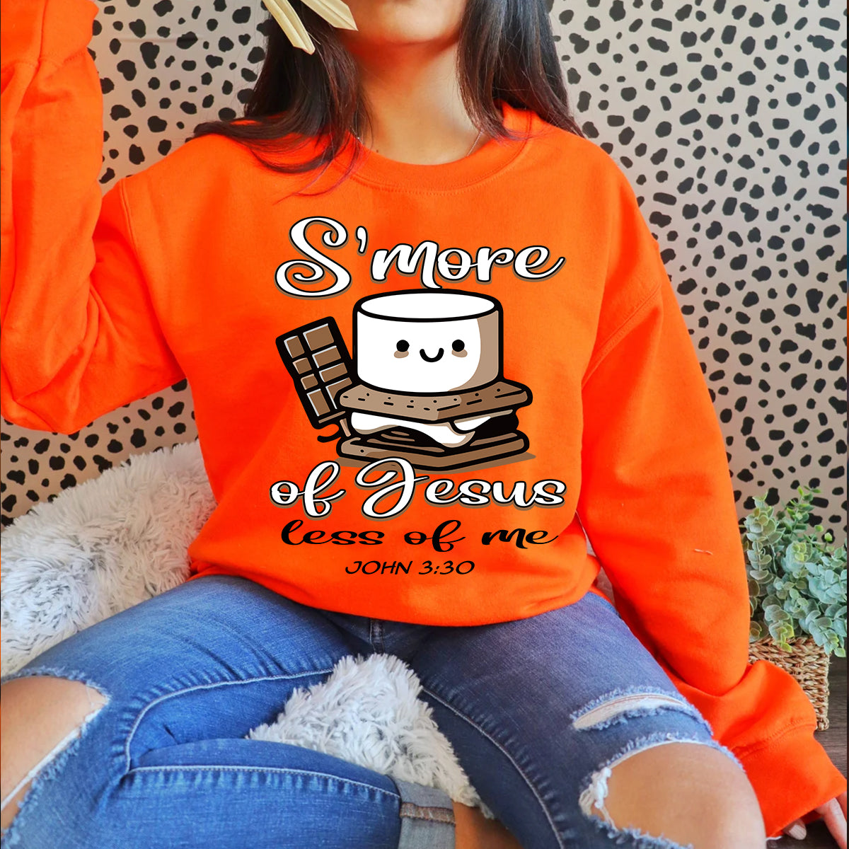 Teesdily | Cute Candy Jesus Shirt, S'more Of Jesus Less Of Me Tee Sweatshirt Hoodie Mug, Jesus Lovers Gift, Xmas Gift, Candy Lovers Gift