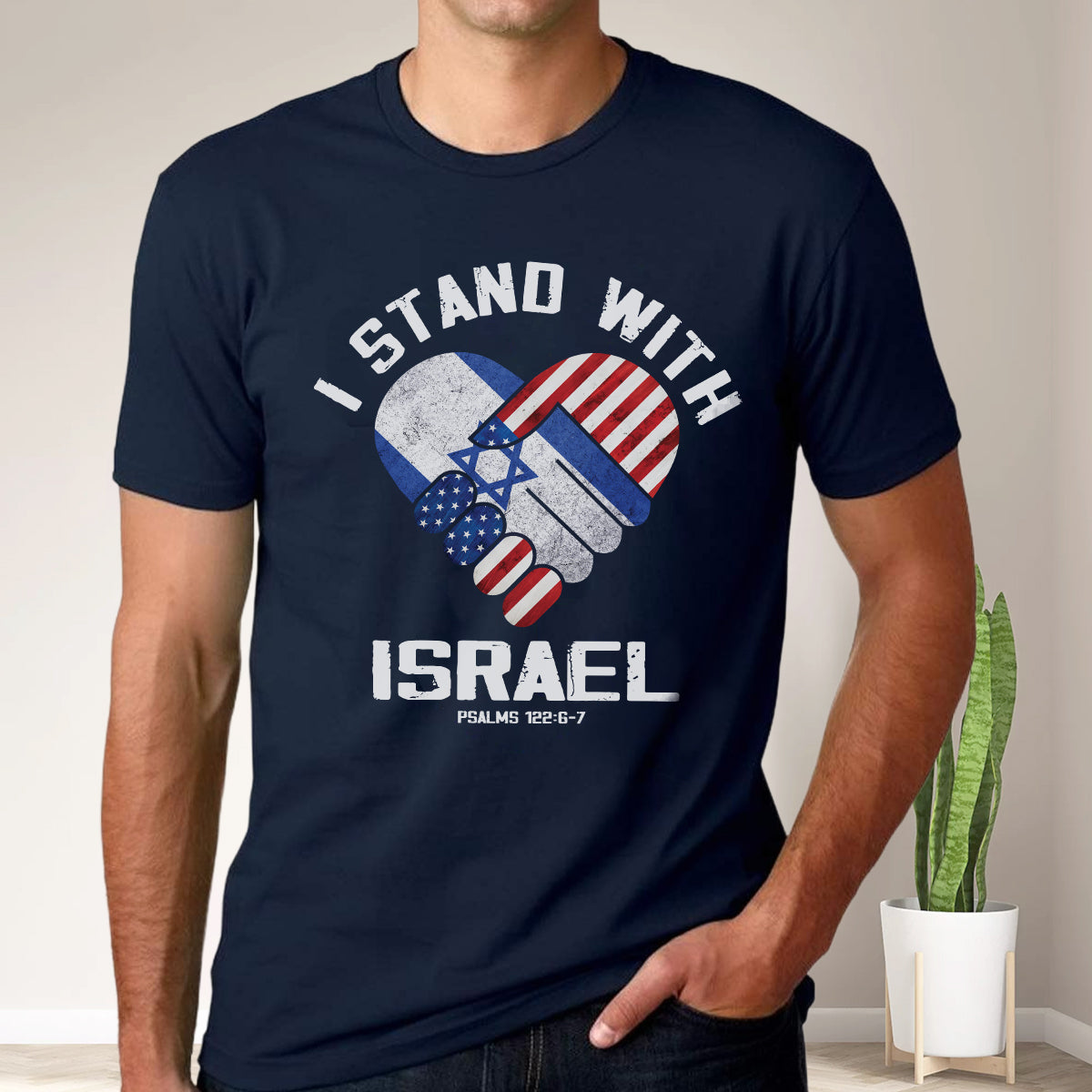 Teesdily | I Stand With Israel Shirt, Israel American Flag Heart Palm Shirt, Israel Support Unisex Tshirt Hoodie Sweatshirt Mug