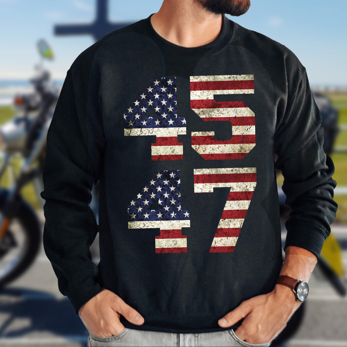 Teesdily | 45 47 Shirt, 45 47 Vintage American Flag Patriot T-shirt, Take America Back Sweatshirt Hoodie Mug, Patriotic Tee, Gift For Men Women