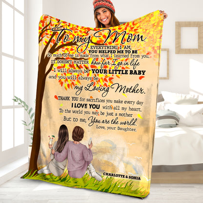 Teesdily | Customized To My Mom Fleece Blanket Thanks For Your Sacrifices You Make Every Day Throw Blanket Mothers Day Thankful Gifts From Daughter