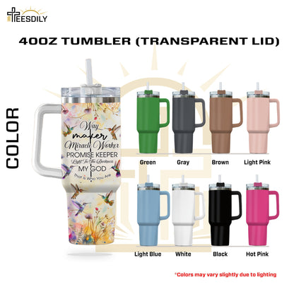 Teesdily | Jesus Cross Sunflower Customized Tumbler, Every Day God Thinks Of You Insulated Tumbler, Christian Personalized Gifts 40oz Tumbler