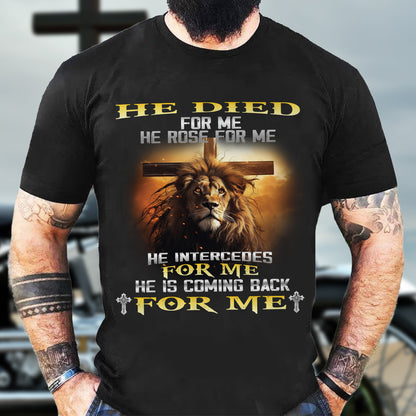 Teesdily | Lion Of Judah Jesus Cross Shirt, He Is Coming Back For Me Jesus Shirt, Jesus Lovers, Jesus Lion Hoodie Sweatshirt Mug, Jesus Lovers