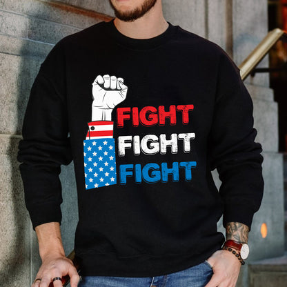 Teesdily | Fight America Shirt, Fight Fight Fight T-shirt, Fight For Freedom Sweatshirt Hoodie Mug, America Pride Shirt, Patriot Gifts For Men Women