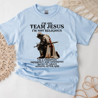 Teesdily | Jesus Warrior Of God Shirt, I'm On Team Jesus Hoodie Sweatshirt Mug, Bible Verse Pullover, God Faith Believer Gifts, Unisex Apparel