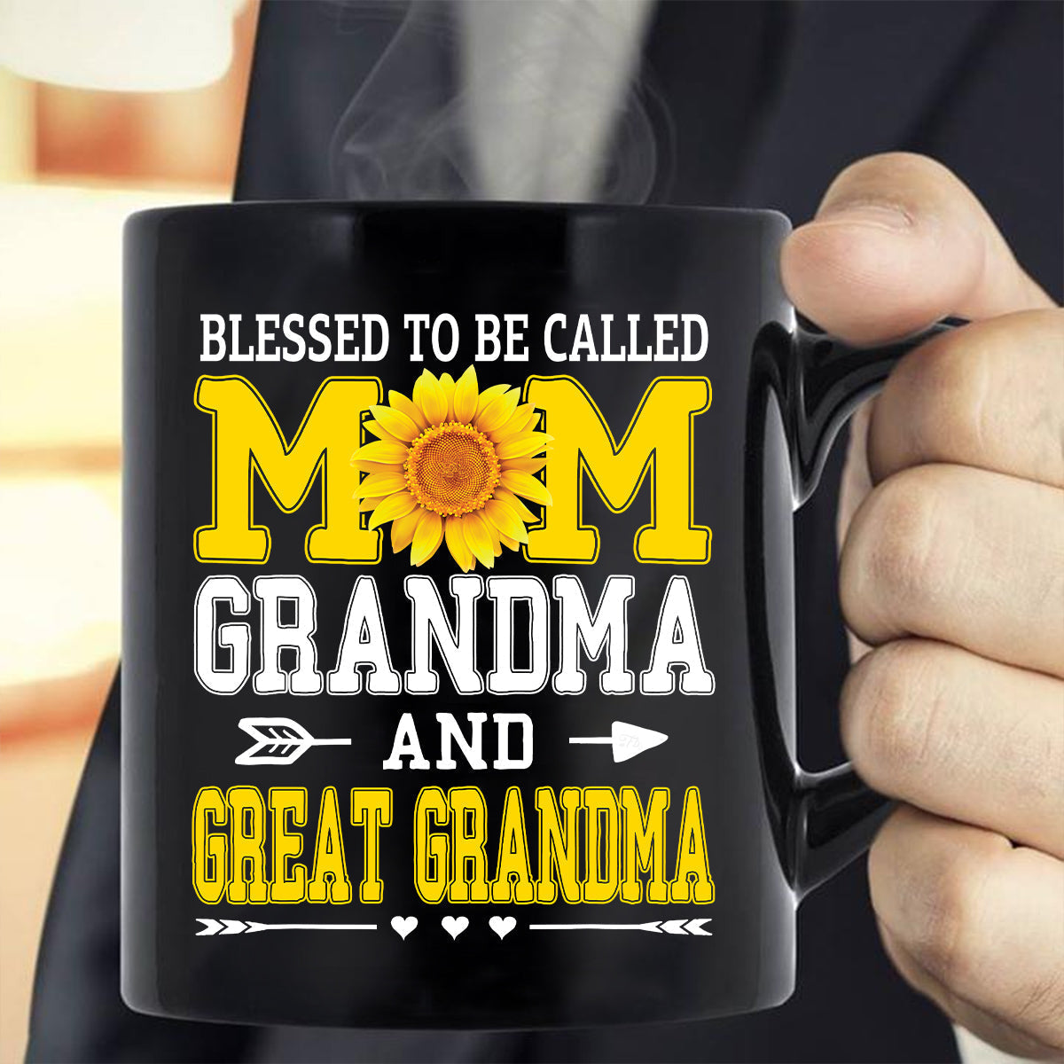 Teesdily | Blessed To Be Called Mom Grandma Shirt, Mom Sunflower Hoodie Sweatshirt, Mothers Day Gift, Christian Grandma Apparel, Grandma Mug