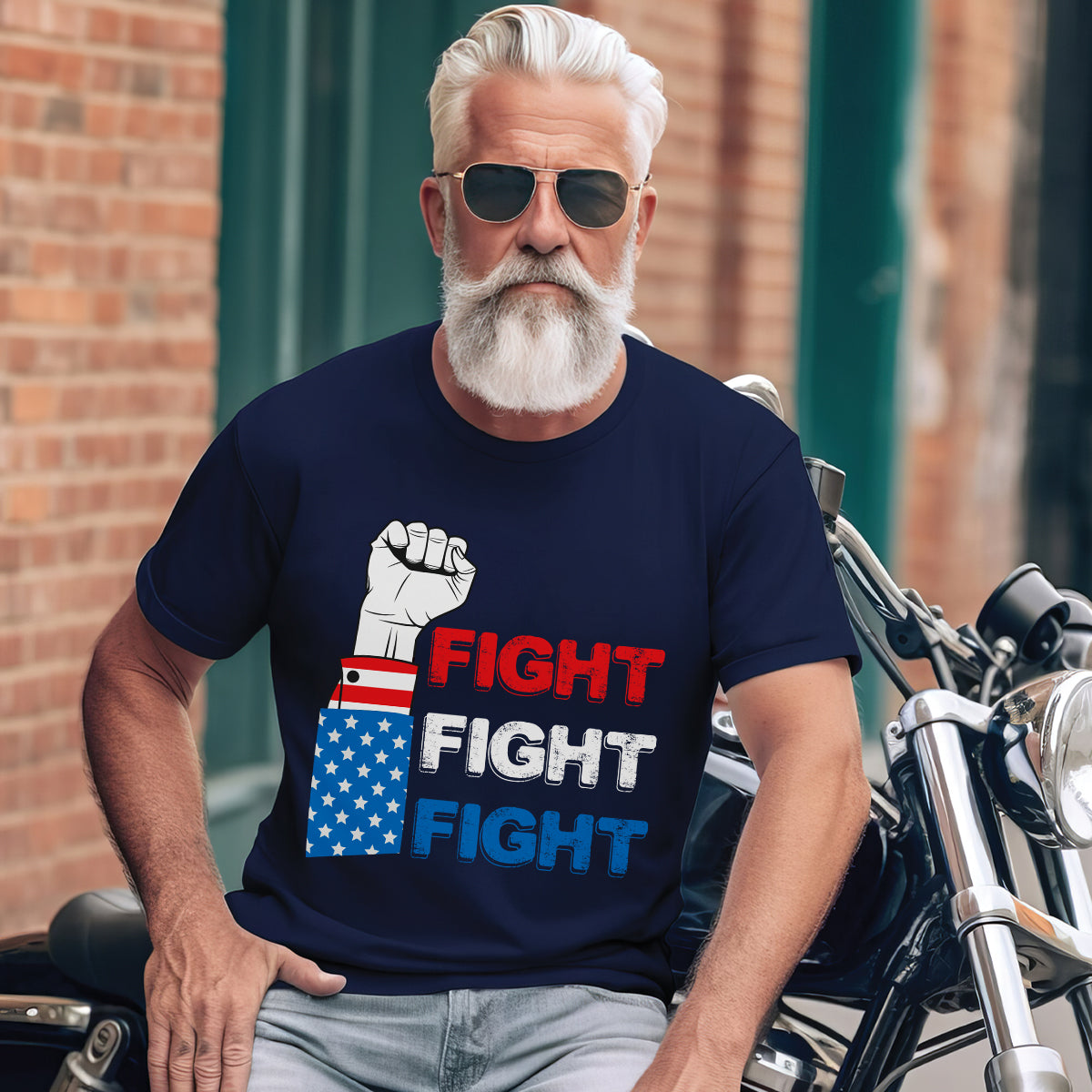 Teesdily | Fight America Shirt, Fight Fight Fight T-shirt, Fight For Freedom Sweatshirt Hoodie Mug, America Pride Shirt, Patriot Gifts For Men Women