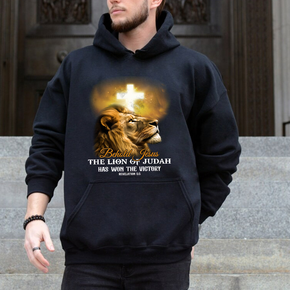 Teesdily | The Lion Of Judah Jesus Shirt, Behold Jesus The Lion Of Judah Has Won Victory, Lion Of Judah Hoodie Sweatshirt, Behold Mug