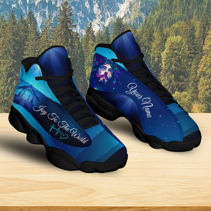 Teesdily | Customized Jesus Nativity O Holy Night Basketball Shoes, Jesus Art Running Shoes, Unisex Shoes With Thick Soles