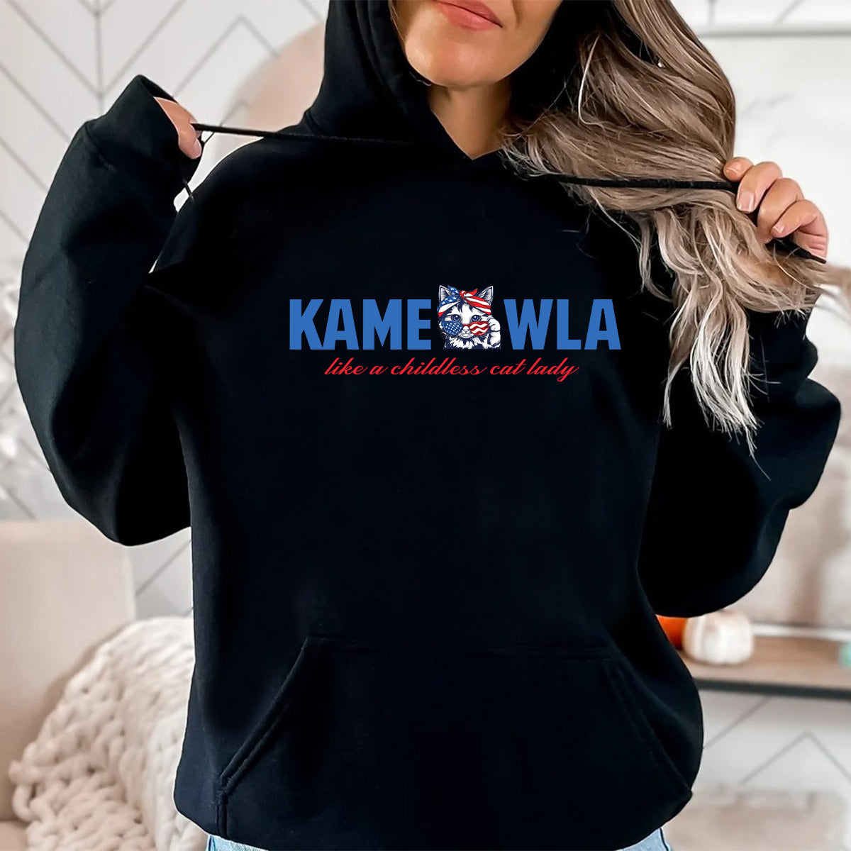 Teesdily | 2024 American Unisex Shirt, Like A Childless Cat Lady Tee Sweatshirt Hoodie, Kameowla Brat Mug, Gift For Cat Lovers