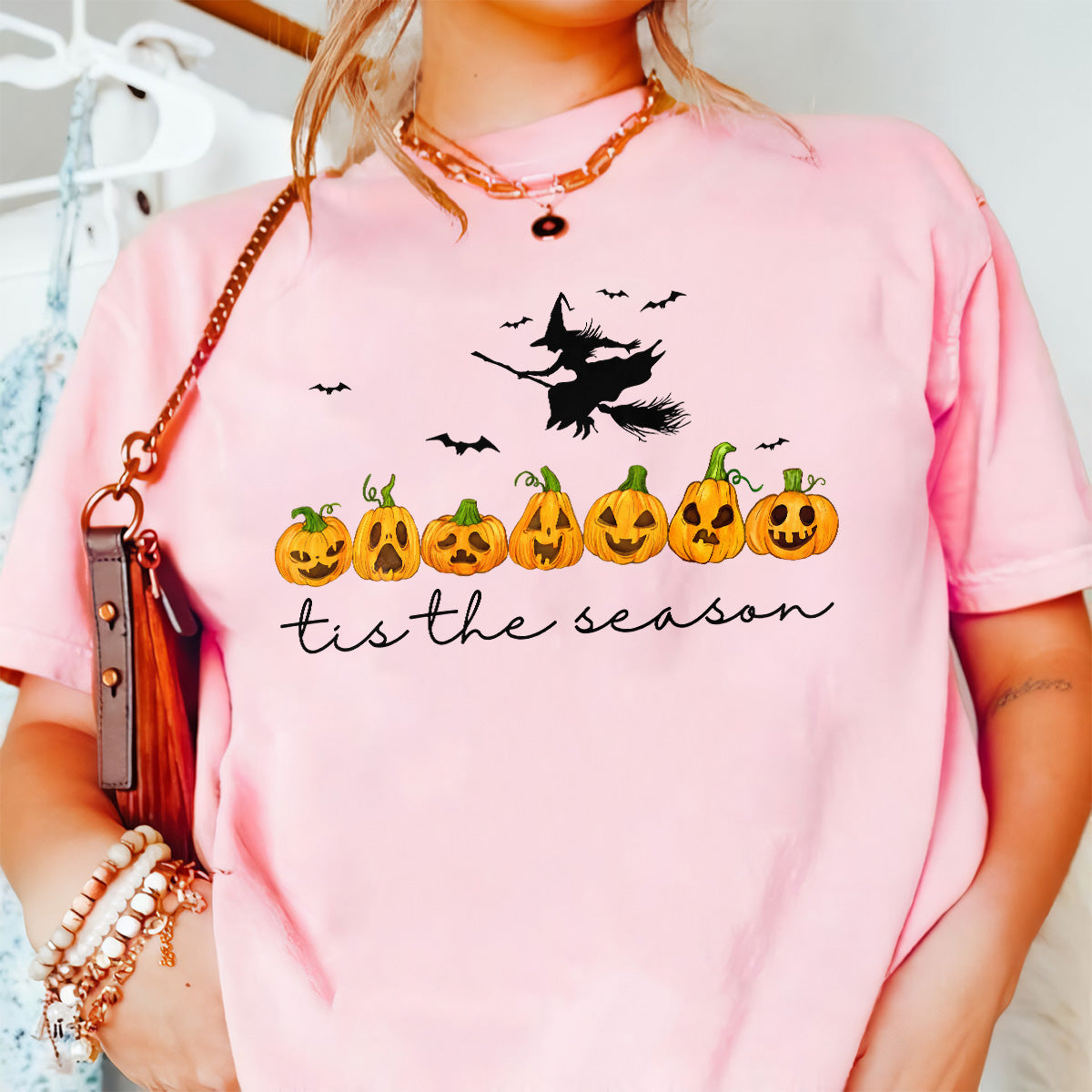 Teesdily | The Season Halloween Shirt, Funny Pumpkin Icon Tee Sweatshirt Hoodie, Spooky Season Mug, Halloween Gifts Idea