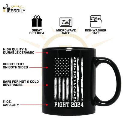 Teesdily | American Patriot Shirt, Fight 2024 Shirt, American Flag Patriotic T-shirt, Make America Godly Again Sweatshirt Hoodie Mug, Men Women Gift