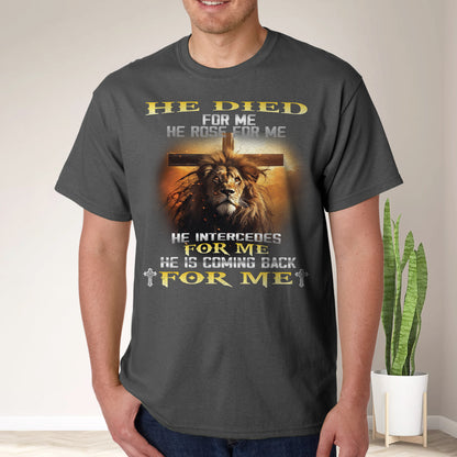 Teesdily | Lion Of Judah Jesus Cross Shirt, He Is Coming Back For Me Jesus Shirt, Jesus Lovers, Jesus Lion Hoodie Sweatshirt Mug, Jesus Lovers