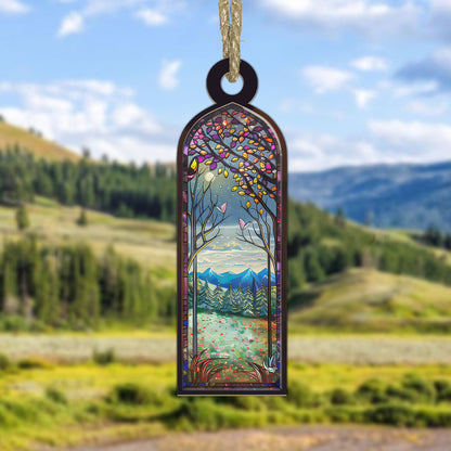 Teesdily | 4 Seasons Suncatcher Ornament, Spring Summer Autumn Winter Season Suncatcher Home Decor, Christmas Window Hanging Ornament, Keepsake Gifts