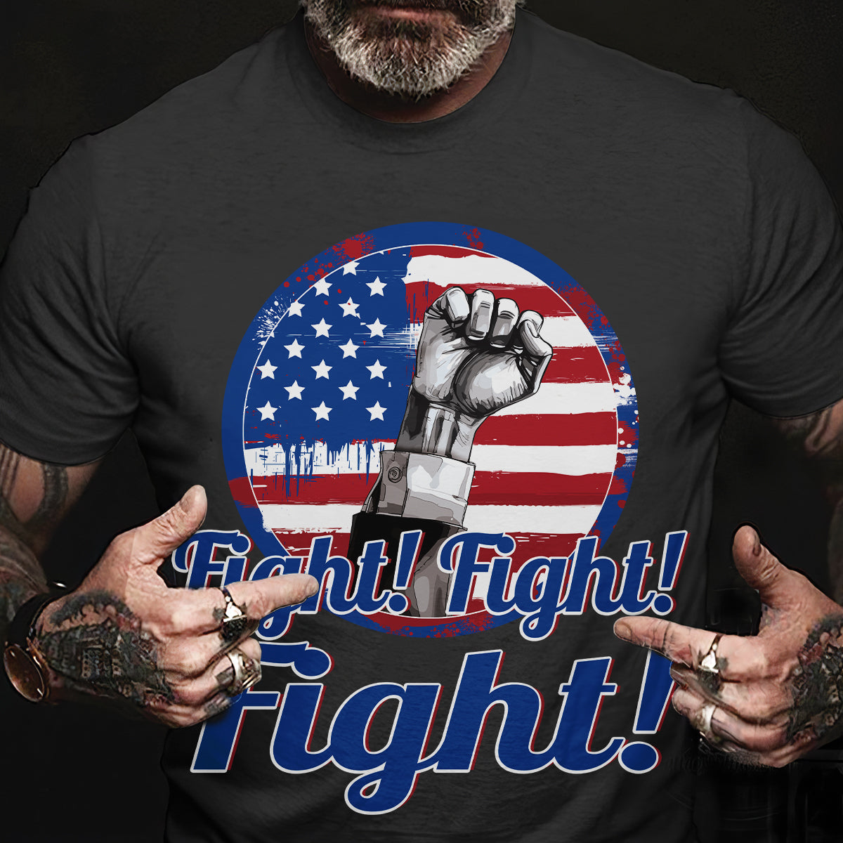 Teesdily | American Flag Fight Shirt, Fight Fighting Fighter Supporters American Shirt, American Pride Sweatshirt Hoodie Mug, Patriot Unisex T-shirt