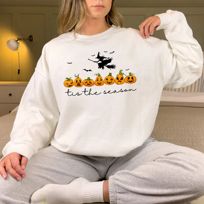 Teesdily | The Season Halloween Shirt, Funny Pumpkin Icon Tee Sweatshirt Hoodie, Spooky Season Mug, Halloween Gifts Idea