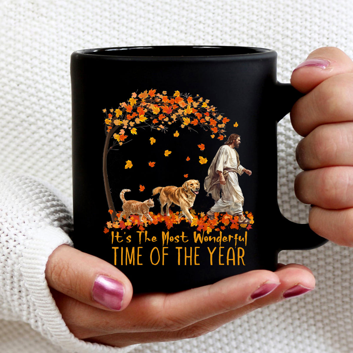 Teesdily | Jesus Golden Retriever Cat Shirt, It's The Most Wonderful Time Of The Year Sweatshirt Hoodie Mug, Halloween Shirt, Dog Cat Lover Gift