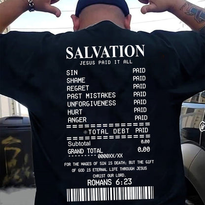 Teesdily | Salvation Jesus Paid It All Novelty Shirt, Religious Casual Shirt, Jesus Lover Basic Tee, God Prayer Unisex Tshirt Hoodie Sweatshirt Mug