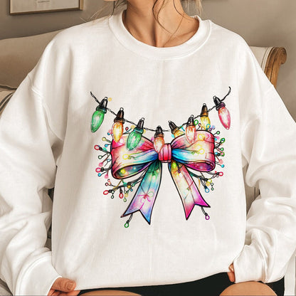 Teesdily | Christ Light Bow Shirt, Christmas Coquette Bow Tee Sweatshirt Hoodie Mug, Xmas Coquette Bow Shirt, Christmas Gift