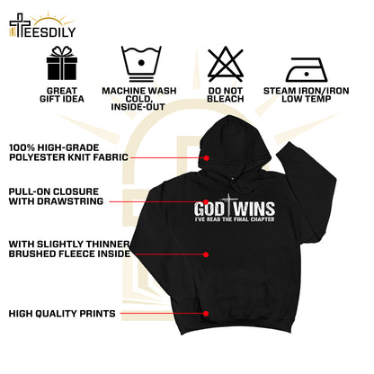 Teesdily | Jesus Cross Shirt, God Wins I've Read The Final Chapter Tee Sweatshirt Hoodie Mug, God Faith Believer Gifts, Jesus Lovers Tee