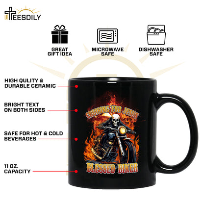 Teesdily | Christian Biker Shirt, Cruising For Jesus Blessed Biker Back Design Sweatshirt Hoodie Mug, Jesus Motorcycle Speed Lover Gifts