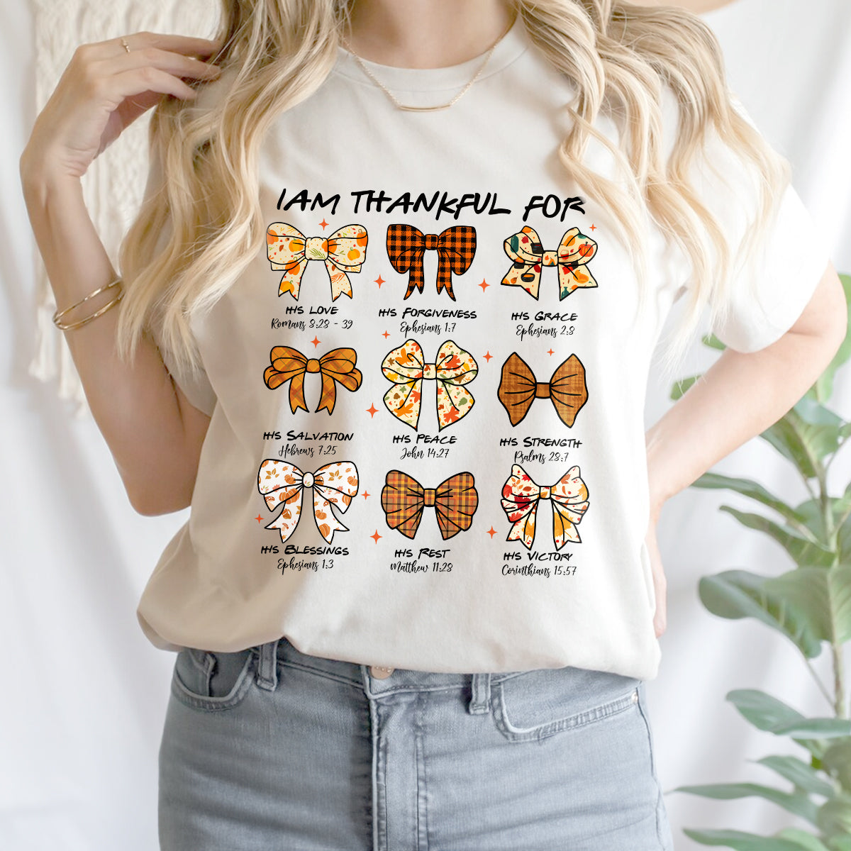 Teesdily | Jesus Thanksgiving Shirt, I Am Thankful For His Love Tee Sweatshirt Hoodie Mug, Christian Thanksgiving Shirt