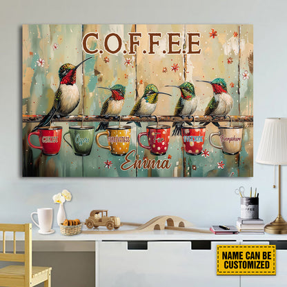 Teesdily | Jesus Hummingbird Coffee Poster, Christ Offers Forgiveness For Everyone Everywhere Art Canvas, Christian Decor, Religious Poster Canvas