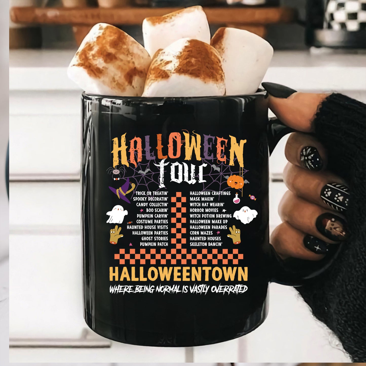 Teesdily | Halloween Tour Shirt, Halloween Town tee sweatshirt hoodie mug, halloween gifts, spooky season costume, halloween icons gifts