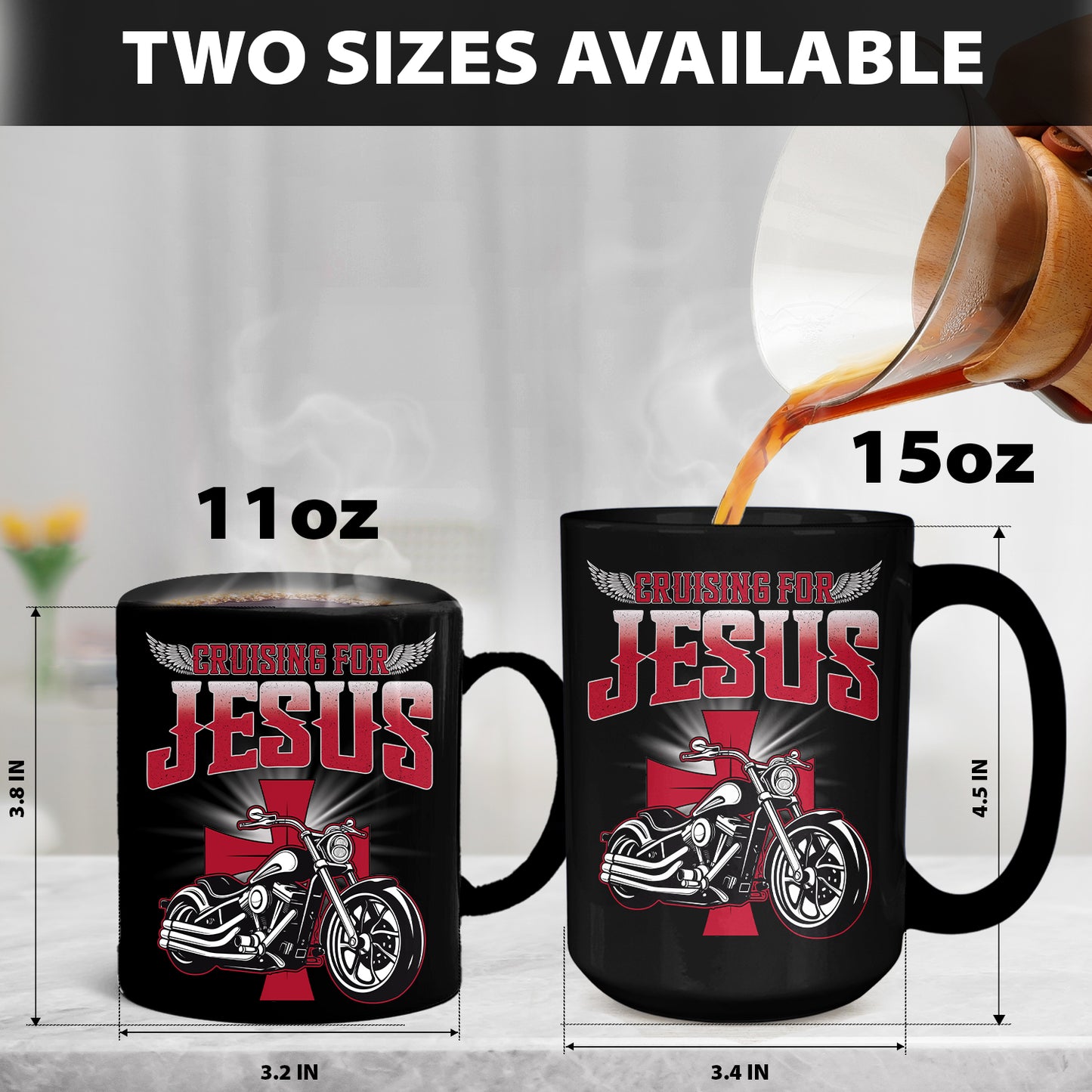 Teesdily | Christian Motorcycle Men's T-shirts, Cruising For Jesus Crew Neck Hoodie Sweatshirt, Biker Faith Mug, Speed Lover Matching Couple Outfits