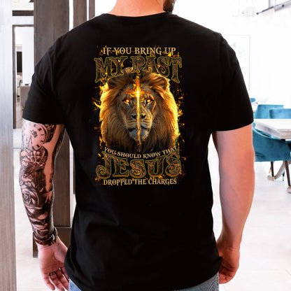 Teesdily | Jesus Christ Lion Cross Shirt, Jesus Dropped The Charges Lion Sweatshirt, Faith Religious Hoodie Mug, Jesus Lover Gift