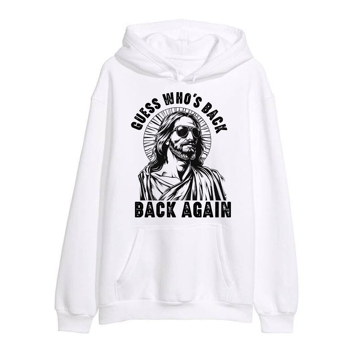 Teesdily | Jesus Christ Portrait Short Sleeve Tshirt Guess Who's Back Back Again Unisex Sweatshirt Hoodie Religious Gift For Christian