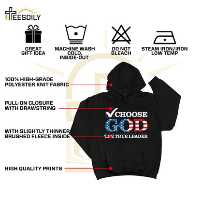 Teesdily | Choose God The True Leader Shirt, Happy Independence Day Shirt, Jesus Patriot American Flag Sweatshirt Hoodie Mug, Jesus Lovers Gift