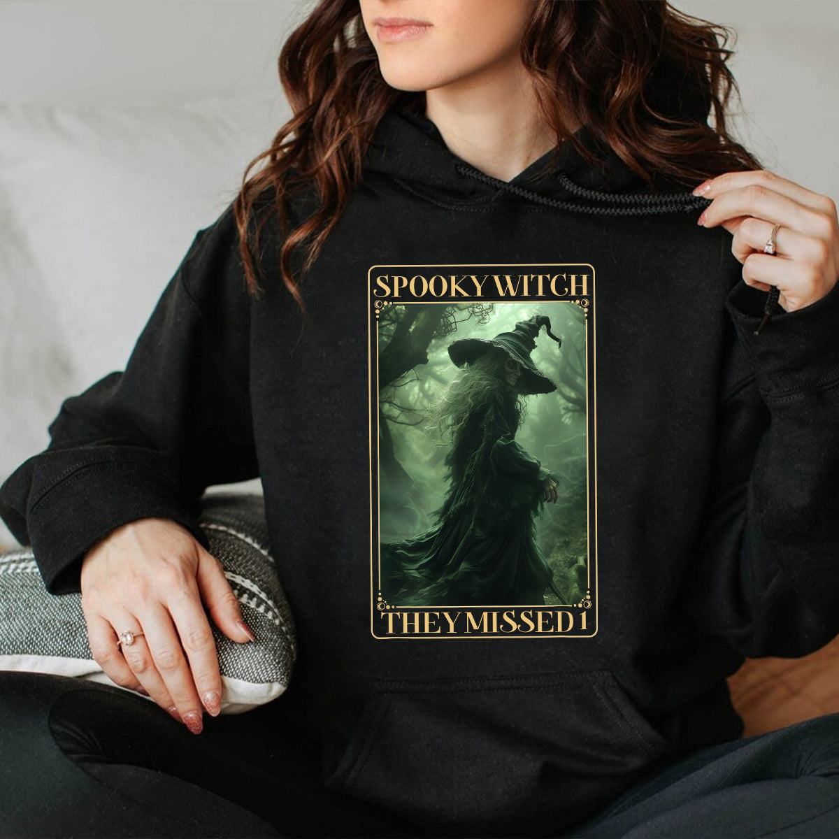 Teesdily | Spooky Witch Shirt, Halloween Witch Spooky Sweatshirt, They Missed 1 Hoodie, Spooky Vibes Social Club T-shirt, Halloween Gifts Women