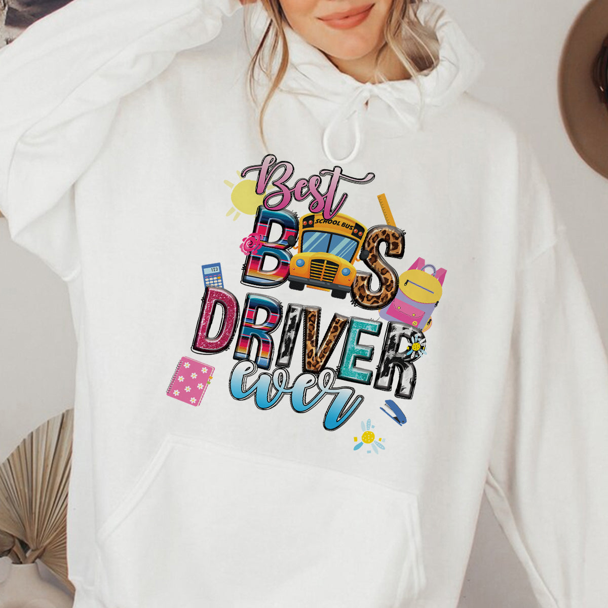 Teesdily | Best Bus Driver Ever Shirt, Back To School Season Tee, First Day Of School Shirt, School Bus Driver Mug Sweatshirt Hoodie, Bus Driver Gift