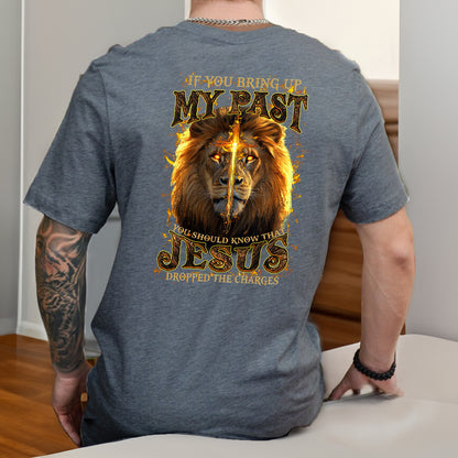 Teesdily | Jesus Christ Lion Cross Shirt, Jesus Dropped The Charges Lion Sweatshirt, Faith Religious Hoodie Mug, Jesus Lover Gift