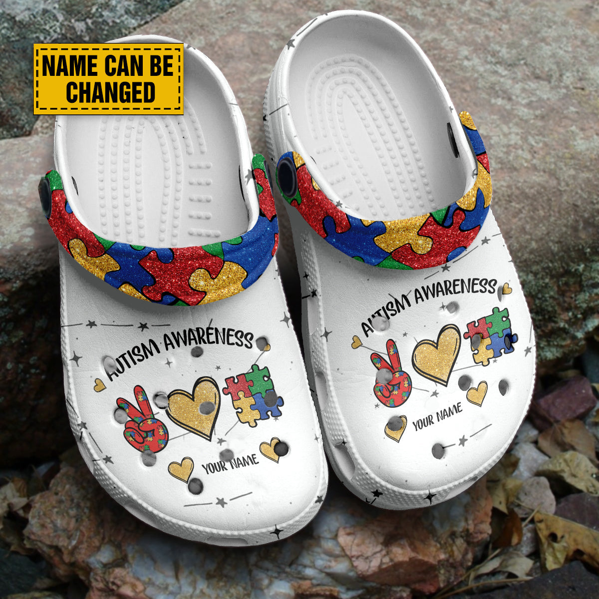 Teesdily | Autism Awareness, Peace Love Autism, Autism Awareness Clogs, Autism Puzzle Piece Clogs, Autism Mom Gift, Clogs For Him Her, Autistic Gifts, Kid & Adult Unisex Clogs Shoes Eva