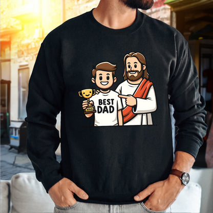 Teesdily | Jesus And Dad Shirt, Best Dad Tshirt, Happy Father's Day Gift, Faith God Gift, Unisex Tshirt Hoodie Sweatshirt Mug