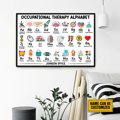 Teesdily | Occupational Therapy Alphabet Customized Poster Alphabet Poster Abc's Of Ot Occupational Therapist Print Occupational Therapy Decor