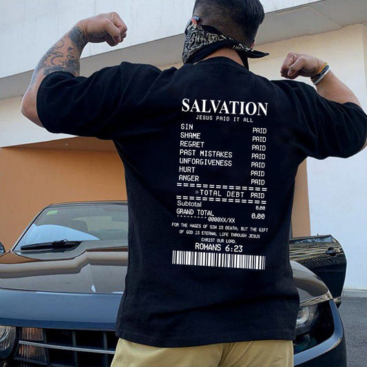 Teesdily | Salvation Jesus Paid It All Novelty Shirt, Religious Casual Shirt, Jesus Lover Basic Tee, God Prayer Unisex Tshirt Hoodie Sweatshirt Mug