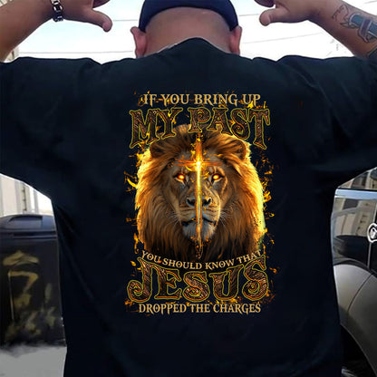 Teesdily | Jesus Christ Lion Cross Shirt, Jesus Dropped The Charges Lion Sweatshirt, Faith Religious Hoodie Mug, Jesus Lover Gift