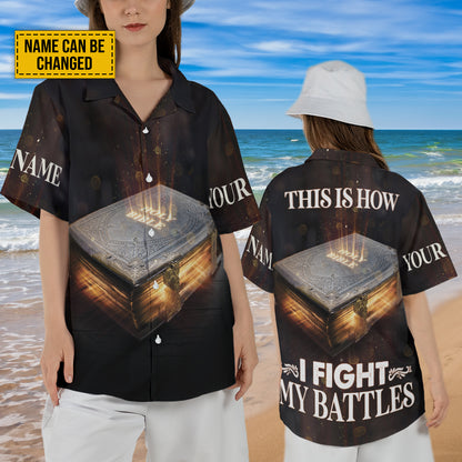 Teesdily | Personalized Jesus Bible Hawaiian Shirt, This Is How I Fight My Battles Hawaiian Set, Jesus Lovers Gifts, Christian Hawaii Summer Shirt