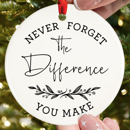 Teesdily | Customized Social Worker Christmas Ornament, Thank You Never Forget Difference Social Work Ornament, Xmas Gift