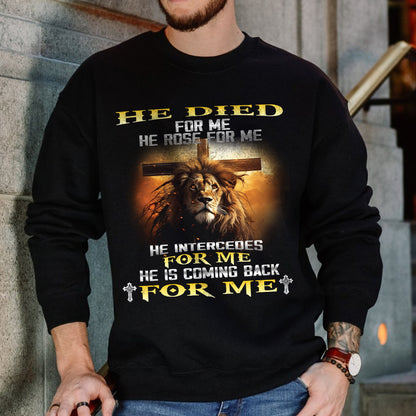 Teesdily | Lion Of Judah Jesus Cross Shirt, He Is Coming Back For Me Jesus Shirt, Jesus Lovers, Jesus Lion Hoodie Sweatshirt Mug, Jesus Lovers