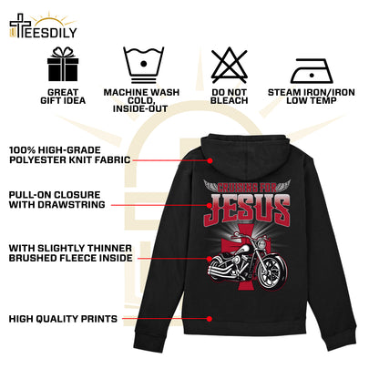 Teesdily | Christian Motorcycle Men's T-shirts, Cruising For Jesus Crew Neck Hoodie Sweatshirt, Biker Faith Mug, Speed Lover Matching Couple Outfits