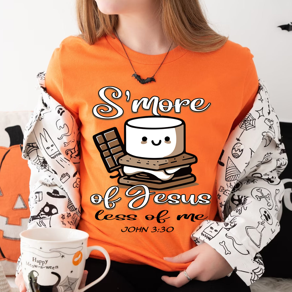 Teesdily | Cute Candy Jesus Shirt, S'more Of Jesus Less Of Me Tee Sweatshirt Hoodie Mug, Jesus Lovers Gift, Xmas Gift, Candy Lovers Gift