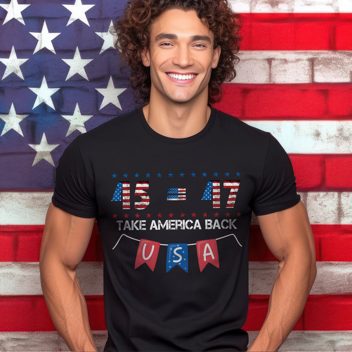 Teesdily | 45 47 Take America Back Shirt, Independence Day American Flag T-shirt, God Bless America Sweatshirt, US Pride Hoodie, Patriot Mug Cup Gift