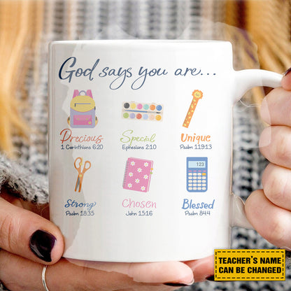 Teesdily | Custom Teacher God Says You Are Shirt, Christian Teacher Sweatshirt Hoodie Mug, Teacher Bible Verse Tee, Teacher Back To School Gifts