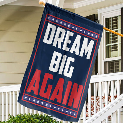 Teesdily | Jesus 2025 Make America Dream Again Flag, Big Dream Again Garden Flag, Big Dream House Flag Decor Yard Patriot Gift