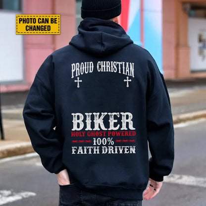 Teesdily | Customized Christian Motorcycle Shirt, Proud Christian Biker Back Design Sweatshirt Hoodie Mug, Jesus Lover Gifts, Christian Biker Apparel