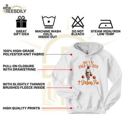 Teesdily | Are You Fall-O-Ween Jesus Shirt, Funny Jesus And Pumpkin T-Shirt, Halloween Jesus Pumpkin Fall Religious Sweater Hoodie, Jesus Lovers Gift