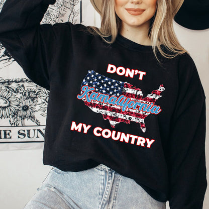 Teesdily | Patriotic T-shirt, Don't Kamalifornia My Country Tee Sweatshirt Hoodie Mug, Patriotism Gift, American Apparel, USA Shirt